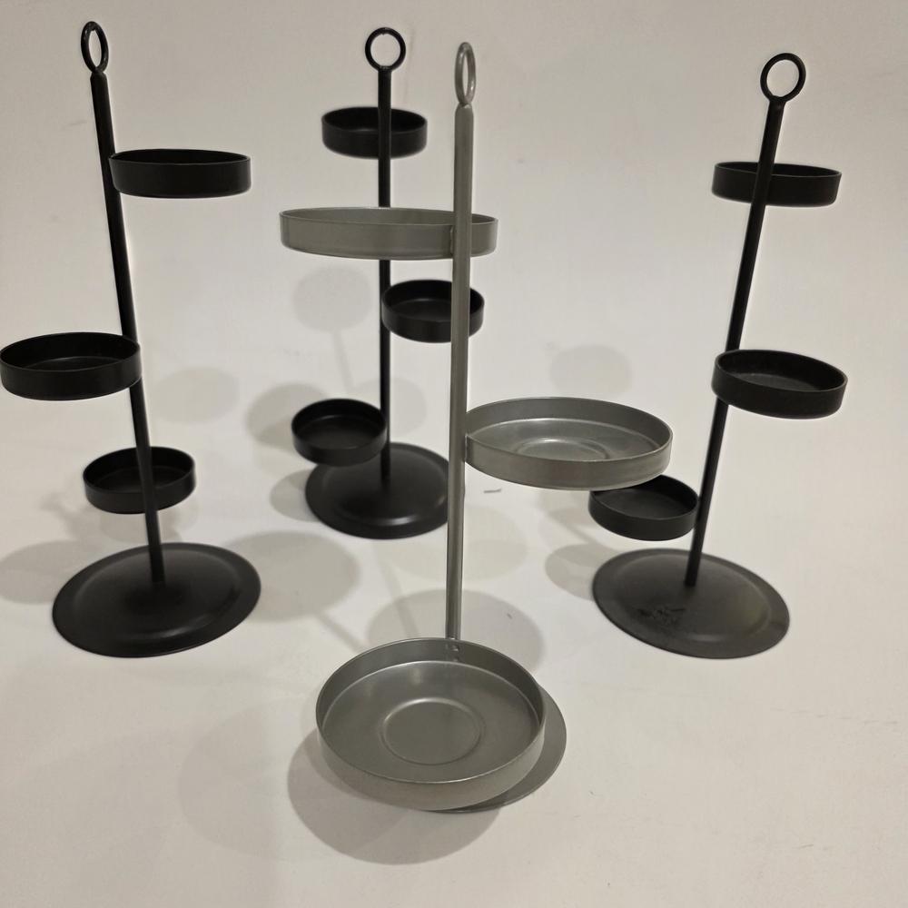 PartyLite Black and Gray Candle Holders